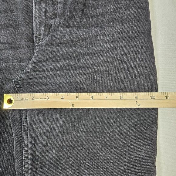 Abercrombie & Fitch Jeans Womens 28x25 The 90s Relaxed High Rise Black Dark Fray - Picture 6 of 12